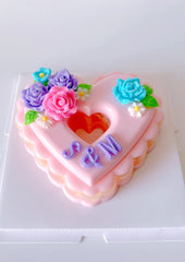 Heart shaped agar agar cake