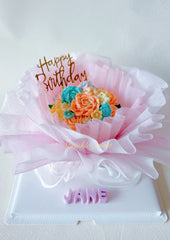 Flower bouquet agar agar cake